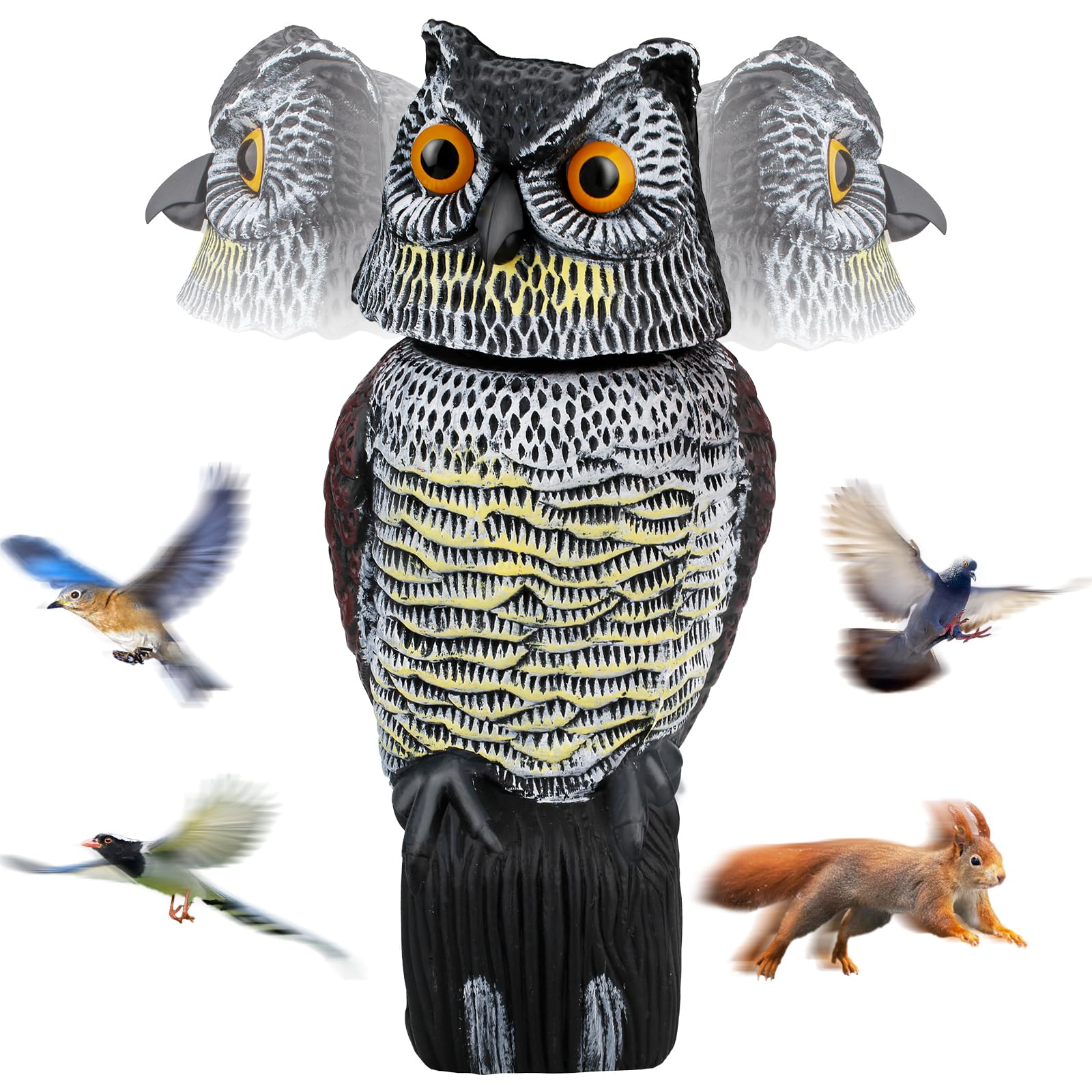 Amazon.co.jp: フクロウデコイ 鳥を怖がらせるフクロウ、鳥を怖がら